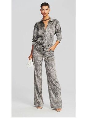 Retrofete Verona Silk Pants in black acid